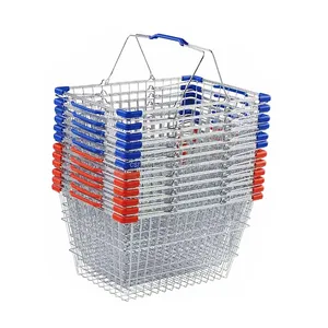 Cesta de alambre de metal para supermercado, gran oferta, 20L o 28L