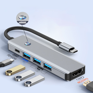 Tập trung USB <span class=keywords><strong>HUB</strong></span> Loại <span class=keywords><strong>C</strong></span> 8 trong 1 Docking Station Máy tính để bàn đa chứ<span class=keywords><strong>c</strong></span> năng loại <span class=keywords><strong>C</strong></span> để HDMI Splitter USB <span class=keywords><strong>Hub</strong></span> Docking Station - Product Image 4