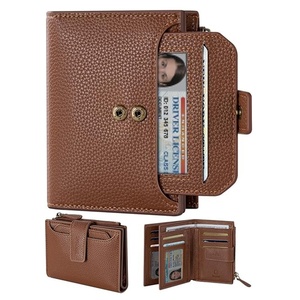 Vintage Multifunctional PU <b>Wallet</b> <b>RFID</b> Anti-theft Folding Card Holder with Zipper Clasp Lock Cash Daily Use for Women - Product Image 1