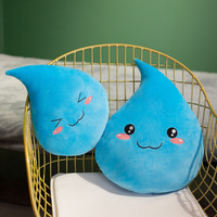 Peluche Goutte d'Eau Bleue, Coussin en Coton PP Doux, Animal en Peluche Brodé, Oreiller de Dessin Animé pour Fête d'Enfants