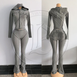 Tops <strong>Women's</strong> Clothing Custom LOGO Zipper up <strong>Hoodie</strong> Jacket Flared Yoga Pants <strong>Leggings</strong> <strong>Women's</strong> 2 Piece Tracksuit <strong>Set</strong> - Product Image 4