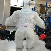 Costume de mascotte gorille gonflable blanc mignon en robe de mariée, déguisement King Kong pour le carnaval