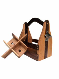 JUNJI Bia & Rượu Caddy Bán Buôn Gỗ Rượu Bia Caddy <span class=keywords><strong>Handmade</strong></span> Quà Tặng Rượu Bia <span class=keywords><strong>Carrier</strong></span> Với Công Cụ Mở Chai - Product Image 3