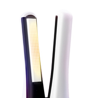 Fer à friser portable mini sans fil à LED de haute qualité avec clip droit, rechargeable par USB, multi-températures, pour les soins capillaires en extérieur