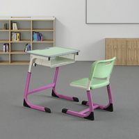 Ensemble de bureau et chaise pour élèves du collège, moderne, avec bureau réglable en hauteur pour une utilisation en classe et à domicile
