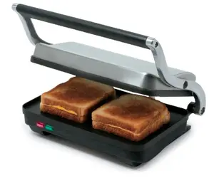 2 Slices Panini Press Panini Grill Burger Maker With Both Lower And Upper Flat Grill Plate
