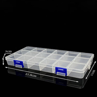 Boîte de rangement en plastique PP recyclable avec couvercle, 15/18/24 compartiments, boîte divisée pour petits accessoires, usage domestique