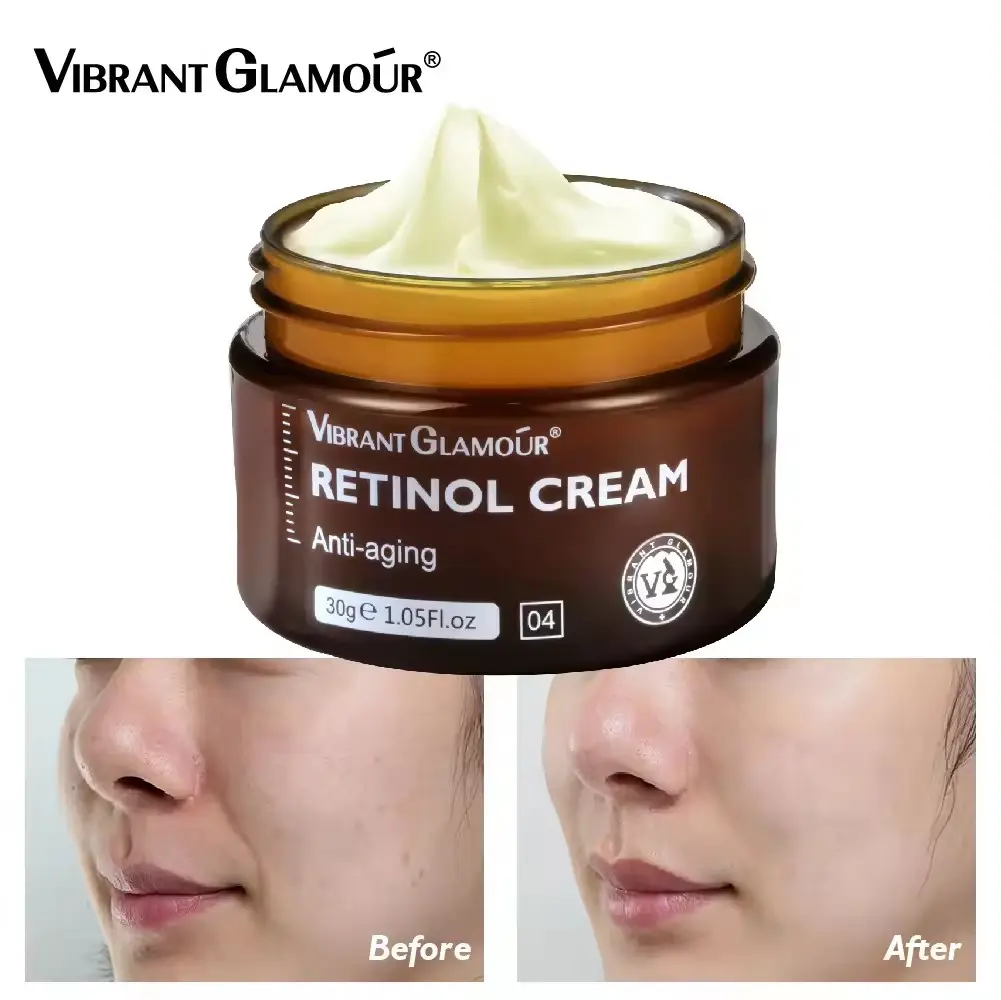 VIBRANT GLAMOUR Retinol Crema Facial Antienvejecimiento Eliminar Arrugas Blanqueamiento Iluminador Hidratante Retinol Cream30g