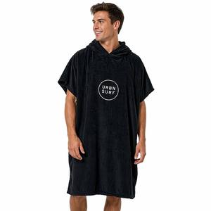 Serviette de <span class=keywords><strong>poncho</strong></span> de piscine de plage 100% coton très absorbant de haute qualité <span class=keywords><strong>poncho</strong></span> de plage à <span class=keywords><strong>capuche</strong></span> avec logo brodé <span class=keywords><strong>noir</strong></span> personnalisé - Product Image 1
