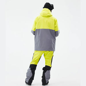 Tuta da sci invernale impermeabile <span class=keywords><strong>giacca</strong></span> da sci da esterno con snowboard da uomo giallo brillante/nero antivento e traspirante - Product Image 3
