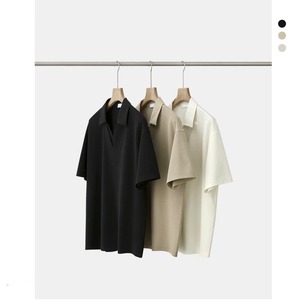 Factory Promotion Custom Design Stitching V-neck Two Polo Shirt Light Luxury Adults Breathable Eco-Friendly Short Sleeve