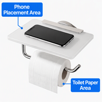 Support de papier toilette en gros, neuf, avec support de téléphone, en acier inoxydable
