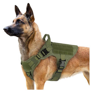 Harnais tactique pour chien de service robuste, sans traction, pour grande race, réglable, corps entier, avec poignée - Product Image 1