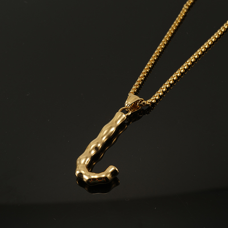 Gold single pendant-J
