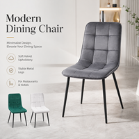 Chaises de salle à manger pour restaurant, chaise carrée en velours matelassé à dossier haut pour salle à manger, café, bistrot, terrasse, cantine, dîner, banquet