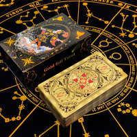 Directement du fabricant |   Personnalisable |   Jeu de tarot classique Rider-Waite de 78 cartes |   Plastique doré à effet feuille d'or |   Imperméable et durable
