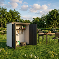Armoire de rangement de jardin en acier rotomoulé KENDA 1400L, verrouillable, étanche, facile à assembler, pour l'extérieur, le jardin, le patio, la cour, pour ranger les outils