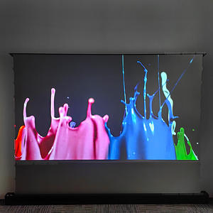 72-120 pulgadas Fresnel eléctrico Pop-up/Floor Rising proyector pantalla Anti-luz motorizada Tab tensión proyección cortina 8K 3D - Product Image 6