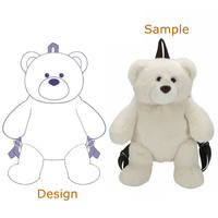 Ruunjoy usine personnalisation Logo Animal sacs en peluche ours en peluche jouet en peluche avec fermeture éclair arrière jouets personnalisé peluche sac à dos