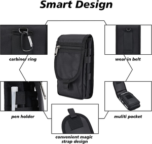 Étui <span class=keywords><strong>de</strong></span> ceinture double pour téléphone, grande pochette pour smartphone, support <span class=keywords><strong>de</strong></span> ceinture, étui <span class=keywords><strong>de</strong></span> téléphone portable, pochette utilitaire pour la randonnée, le camping et le travail - Product Image 5