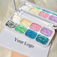 Palette de surligneurs en poudre pour le visage et le corps 8 couleurs de maquillage de marque privée