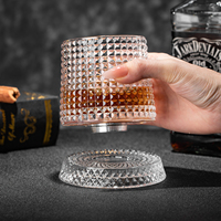 Verres à whisky rotatifs de luxe personnalisés en cristal, gravés au diamant, verre à whisky tournant
