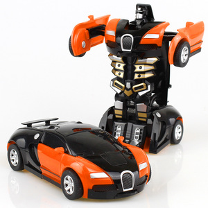 Mini 2-in-1 Automatic Transformation Robot Modell Kunststoff Druckguss Auto Spielzeug Ein-Schlüssel-Bedienung Kinder Geschenk für Jungen - Product Image 4