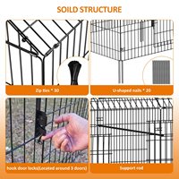 Poulailler en fer multi-portes pratique pour l'extérieur, enclos robuste en fil métallique avec plateau en plastique pour poulets, canards, chats et petits animaux