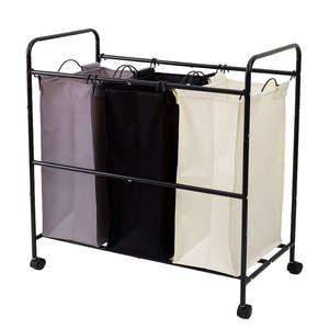 Carrito Organizador de Ropa Sucia de 3 Secciones con Bolsas Extraíbles, Gran Capacidad, Tela Oxford, Organizador de Lavandería Moderno - Product Image 1