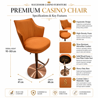 Fauteuil de casino de luxe personnalisé SUCCESSOR pour salle de poker et machine à sous, siège commercial en mousse haute densité