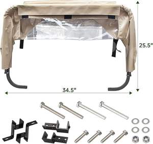 Golfwagen-Zubehör Beige Universelle Hintere Tasche Regenschutz mit Halterungssatz für Club Car EZGO 2-Sitzer Golfwagen - Neuzustand - Product Image 4