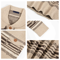 Automne hiver épais revers hommes tricot Cardigan pull européen américain Jacquard simple boutonnage tricot hommes pull manteau
