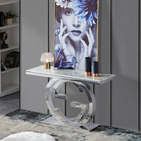 Table console murale minimaliste en acier inoxydable pour entrée, fabriquée à Foshan, mobilier de salon pour hôtel et villa