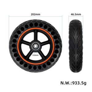 Pièces de trottinette électrique KuKirin S1 Max : moyeu de roue avant avec pneu plein antidérapant, résistant à l'usure et amortissant - Product Image 3