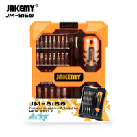 Pour JM-8160 – Kit de tournevis multifonction 34 pièces avec finition chromée et manche en plastique – Qualité DIY OEM