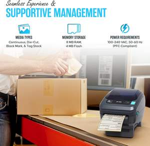 Imprimante d'étiquettes à code-barres thermique directe multifonction haute résolution ZEBRA ZP450 - Garantie 1 an - Avec câble de données USB 2.0 3 broches - Product Image 5