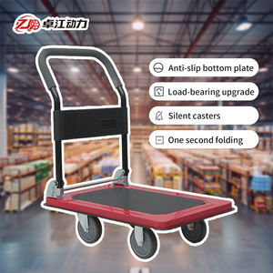 Vier Wielen Opvouwbare Handtruckar Platform <span class=keywords><strong>Trolley</strong></span> Kar Gereedschap <span class=keywords><strong>Trolley</strong></span> Vouwgreep Plastic Platform <span class=keywords><strong>Trolley</strong></span> - Product Image 1