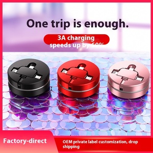 Cafele HAOYUE S111 câble de données conducteur en cuivre écologique trois en un à charge rapide pour téléphones mobiles PVC télescopique - Product Image 4