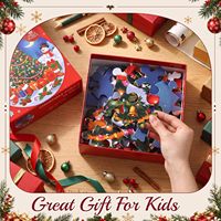 Puzzle en papier éducatif personnalisé directement de l'usine, puzzle rond de 70 pièces, grand puzzle pour le sol, cadeaux de Noël