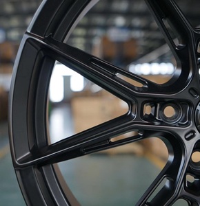 Rines Forjados Estilo R2 <span class=keywords><strong>de</strong></span> 18, 19, 20 y 21 Pulgadas, 5x1143, 5x112, 5x120, Negro Mate, Cóncavos, 5 Radios, para Tesla Model 3, Model Y Performance - Product Image 4