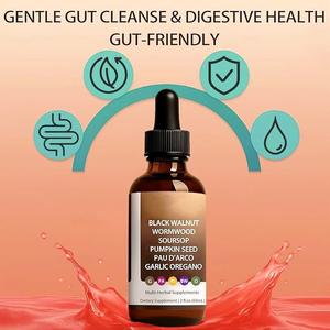 Extrait Herbal Naturel Sans Alcool de Noyer Noir, Absinthe, Corossol et Clou de Girofle en Solution Orale pour la Santé Digestive des Adultes - Product Image 2