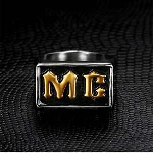 แหวนผู้ชายสไตล์โกธิค วัสดุสแตนเลส 316L สำหรับชมรม MC - คอลเลคชั่นแหวนสำหรับนักขี่มอเตอร์ไซค์หลากหลายแบบ - Product Image 4