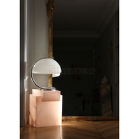 NEWSTAR Table en marbre d'onyx blanc et rose Sièges chauds et naturels pour les maisons confortables