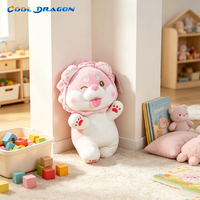 Peluche chien rose style scolaire COOL DRAGON, cadeau pour enfants, personnalisation et vente en gros prises en charge
