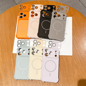 Bumper Liquid silicone <b>Camera</b> AG Glass <b>Magnetic</b> Phone case for iPhone 17 16 15 14 Pro Max Square Frosted Lens rubber Back Cover - Product Image 2