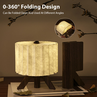 Lampe de table pliable en bois à LED rechargeable avec contrôle tactile, lumière de nuit moderne pour chambre à coucher, gradation, protection des yeux, vente en gros