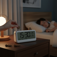 Multifunktions-Digitaluhr Kalender Hygrometer Temperatur Schwarzlicht-Uhr Cartoon Kinderzimmer Wecker