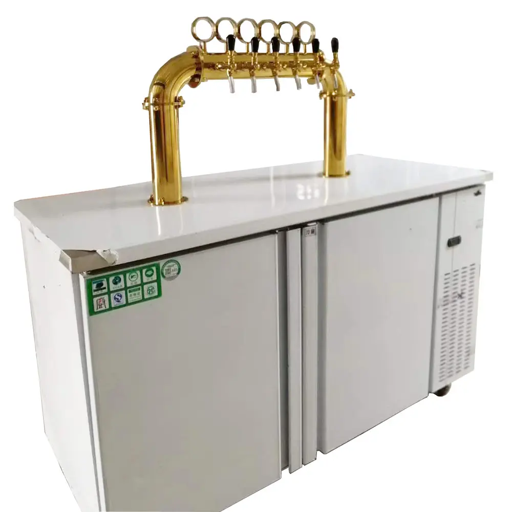 Dispenser Bir Kegerator, Pendingin Bir Stainless Steel, Bentuk U 6 Keran Pendingin Tong Bir