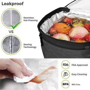 Insulated Lunch Bag Large Cooler Tote Bag Double Deck Cooler for Office School Picnic for Adult Men Women - Product Image 5