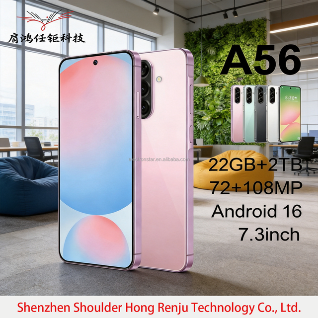 A56 22G+2TB  7.3inch Android 16 LTE Cellular Smartphone Fast Processor 2026 NEW 5G Smartphone Large Screen Flash Memory in Stock